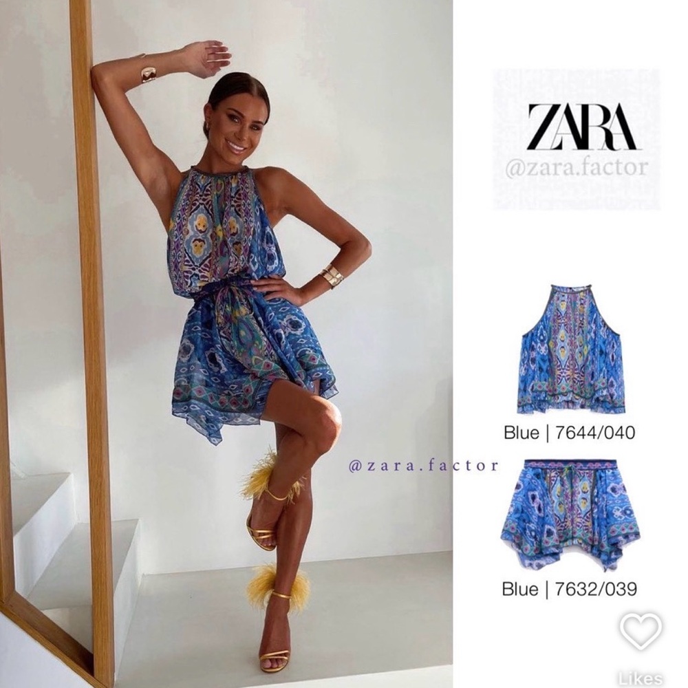 Zara Blue Printed shorts